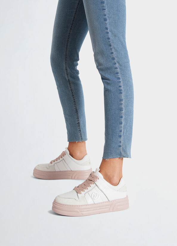 Sneakers platform con suola bicolor