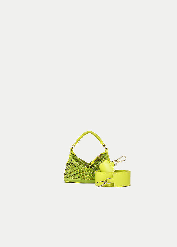Micro borsa hobo con strass