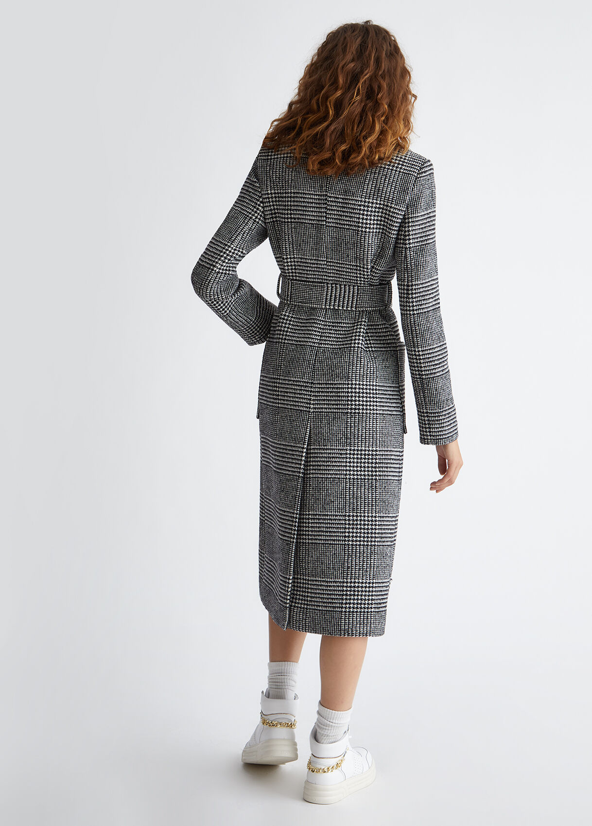 Glen plaid coat