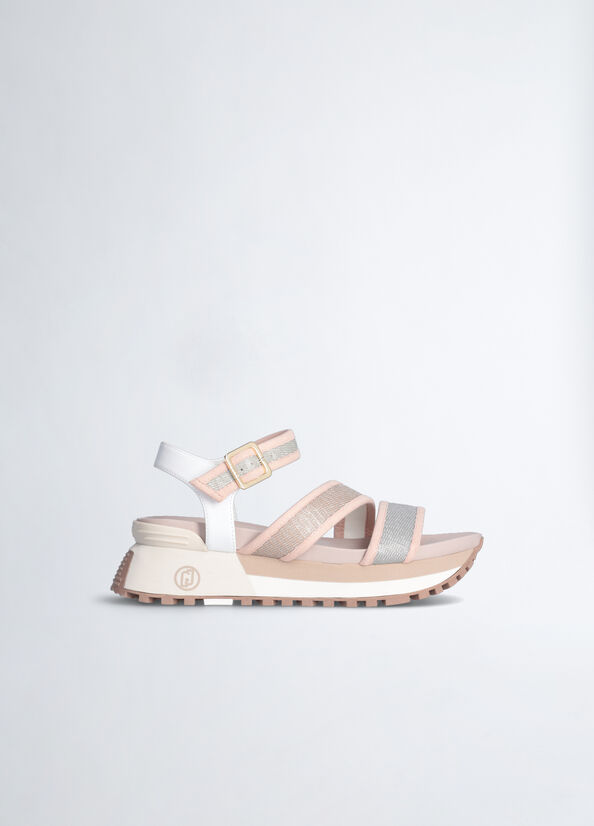 Sandali platform con glitter