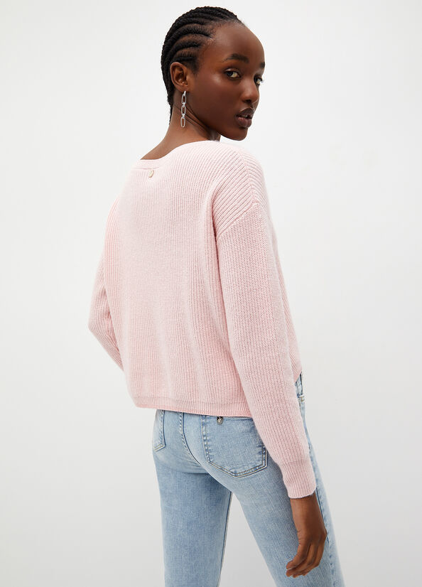 Maglione rosa ecosostenibile