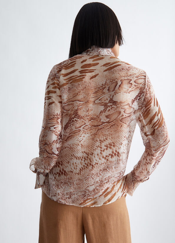 Camicia pitonata in misto seta