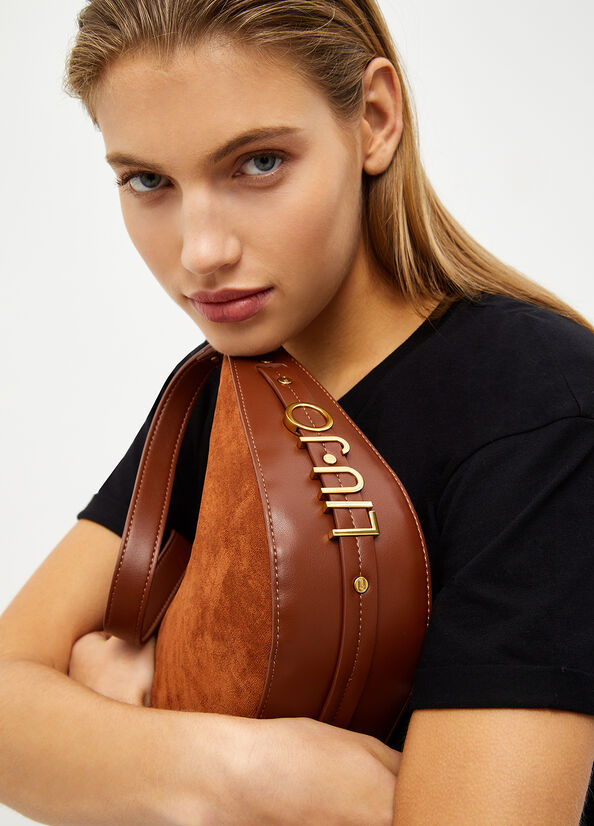 Borsa a mano effetto suede