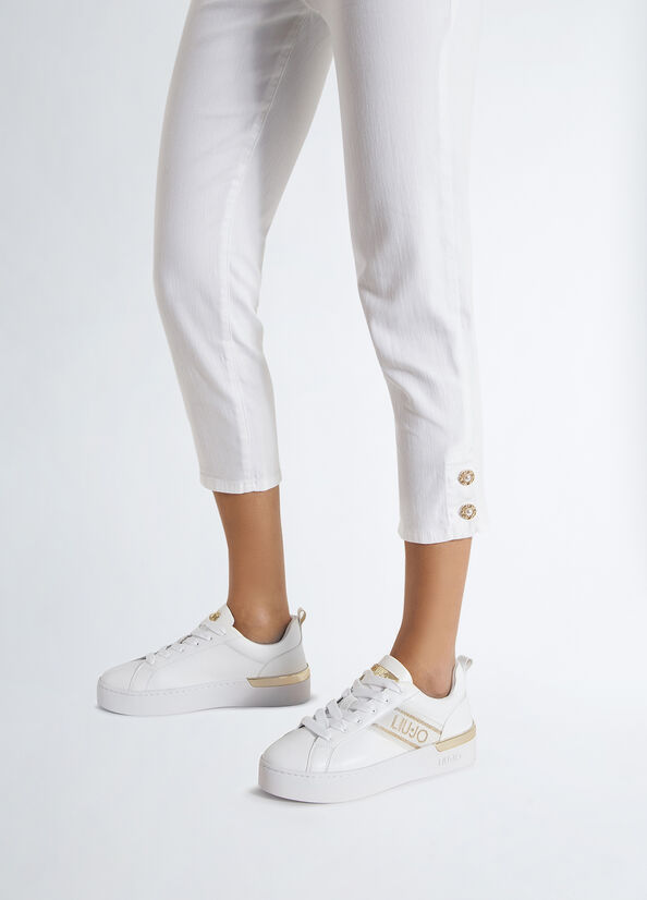 Sneakers con logo jacquard