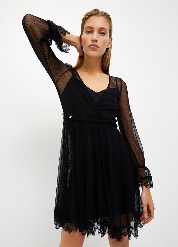 Vestito in tulle plumetis