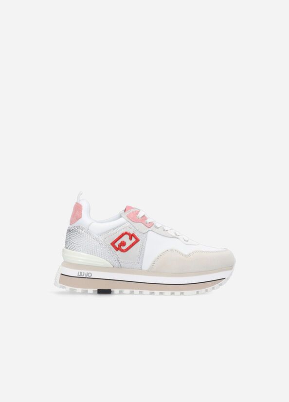 Sneakers platform con stampa pitone
