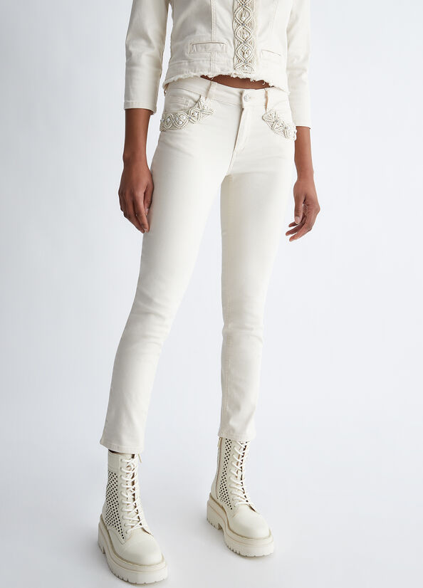 Pantaloni Bottom Up con perle