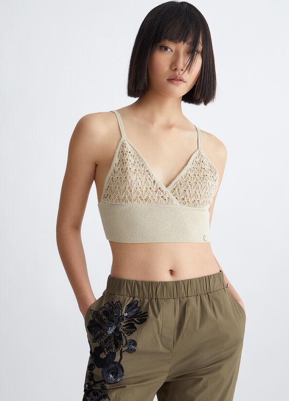Top ecosostenibile color oro