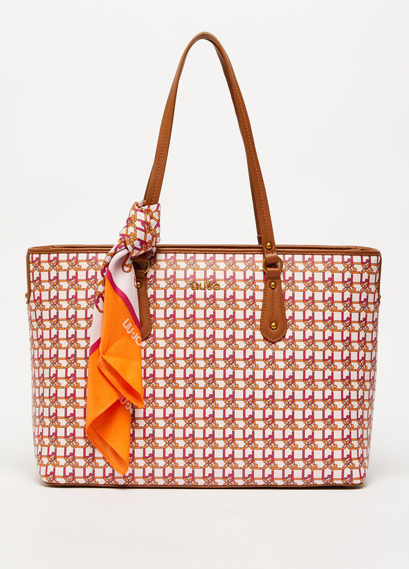 Borso shopping con logo e foulard