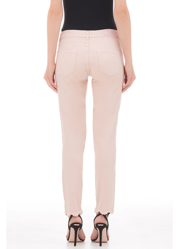 Pantalone skinny con applicazioni