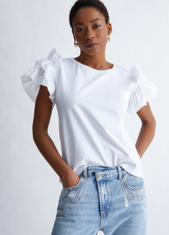 T-shirt con rouches