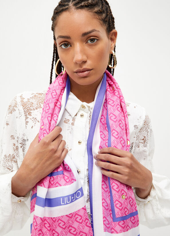 Foulard con logo jacquard