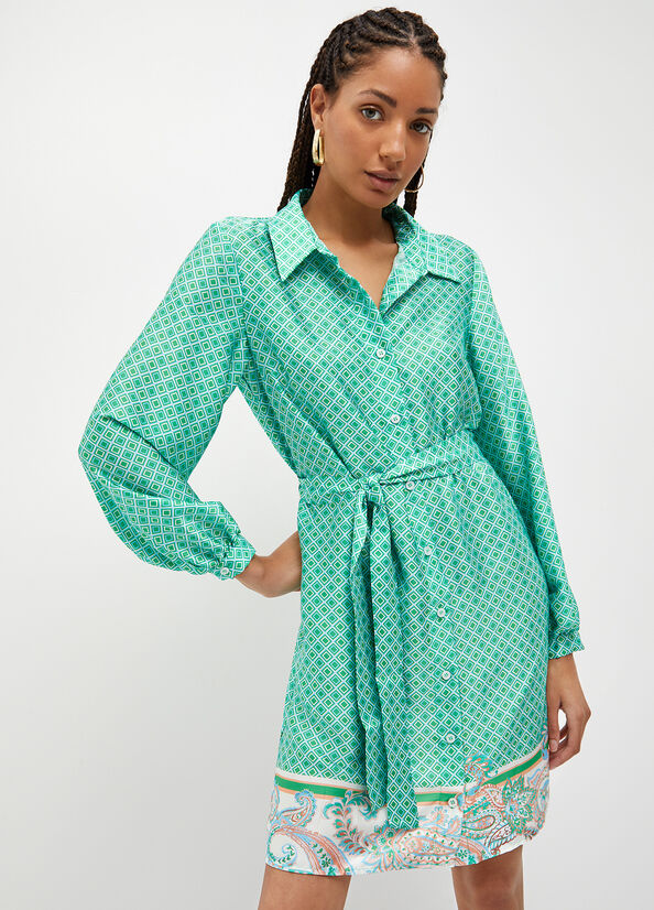 Vestito chemisier con stampa