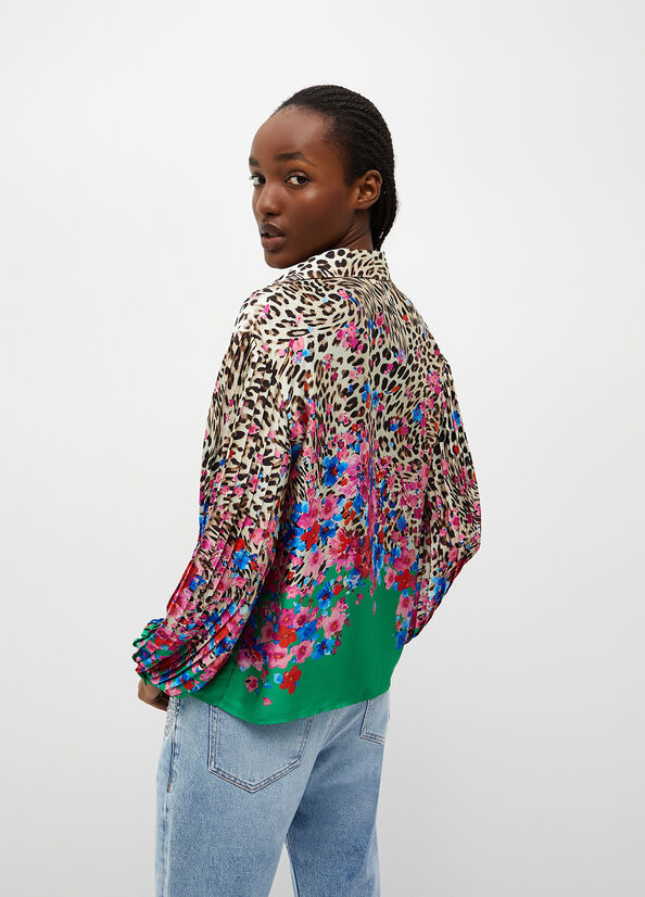Camicia con stampa animalier