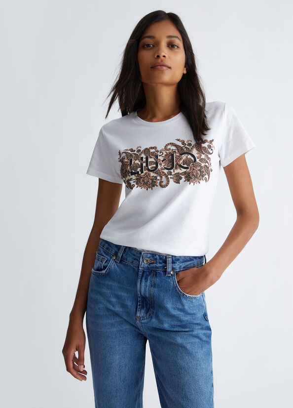 T-shirt ecosostenibile con stampa paisley