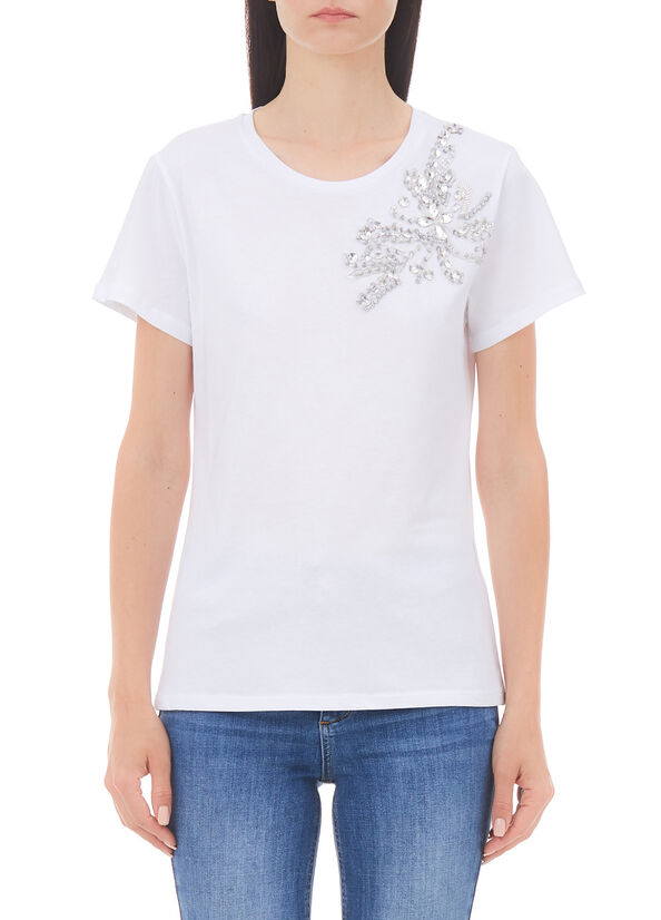 T-shirt con ricami gioiello