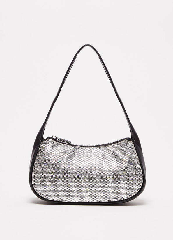 Borsa a spalla con strass