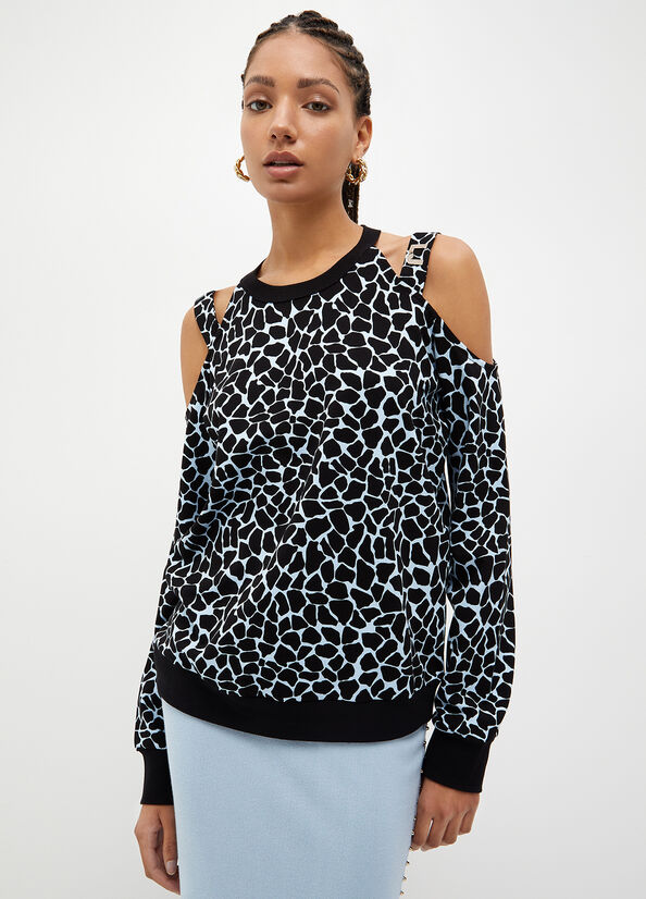 Felpa con stampa animalier