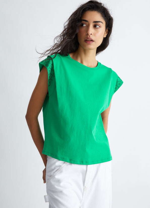T-shirt ecosostenibile con strass