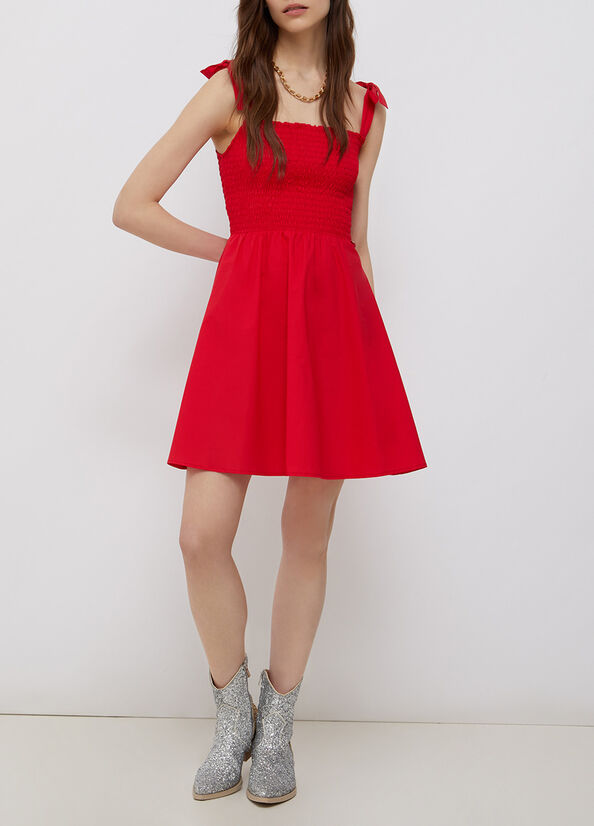 Vestito corto in popeline