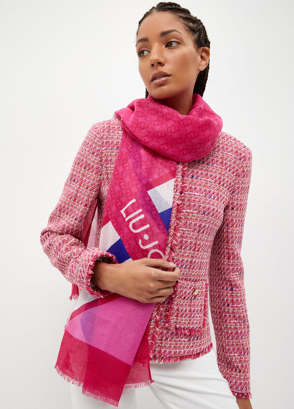 Stola jacquard a righe
