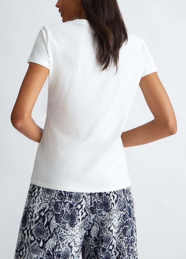 T-shirt con logo pitonato