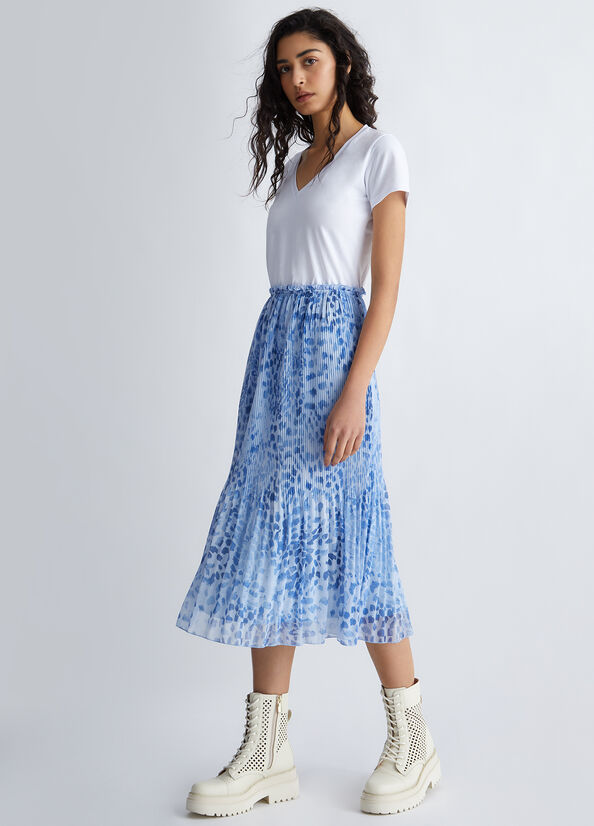 Vestito con gonna plissé animalier