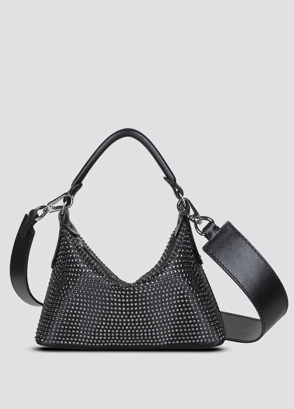 Borsa hobo mini con strass