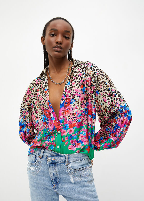 Camicia con stampa animalier
