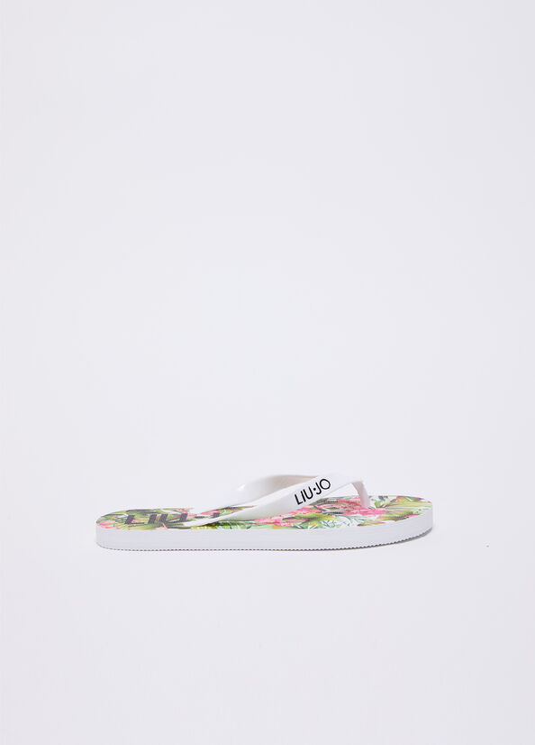 Infradito con stampa floreale