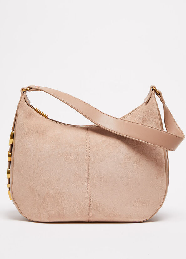 Borsa a spalla effetto suede