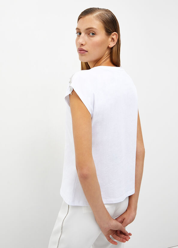 T-shirt con frange gioiello