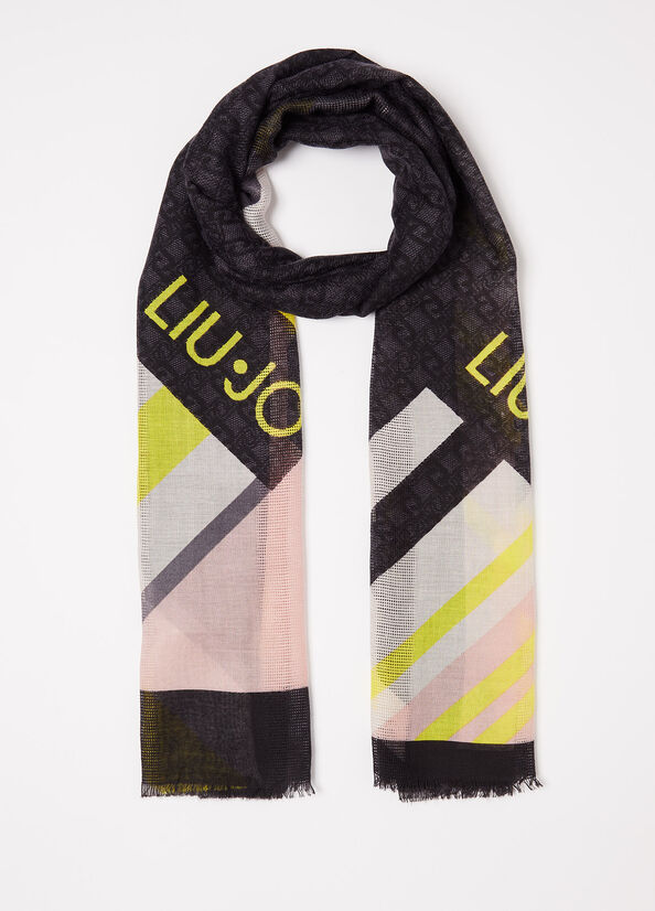 Stola jacquard a righe