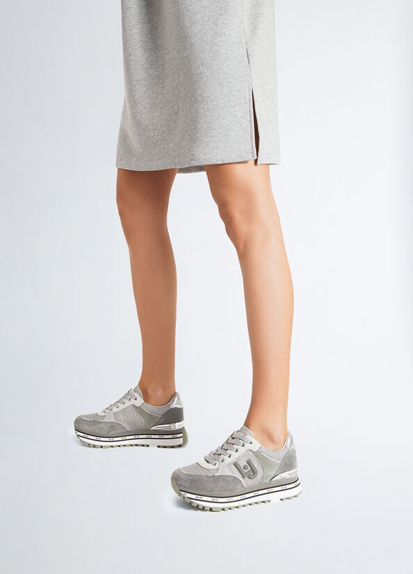 Sneakers platform in tessuto sparkling