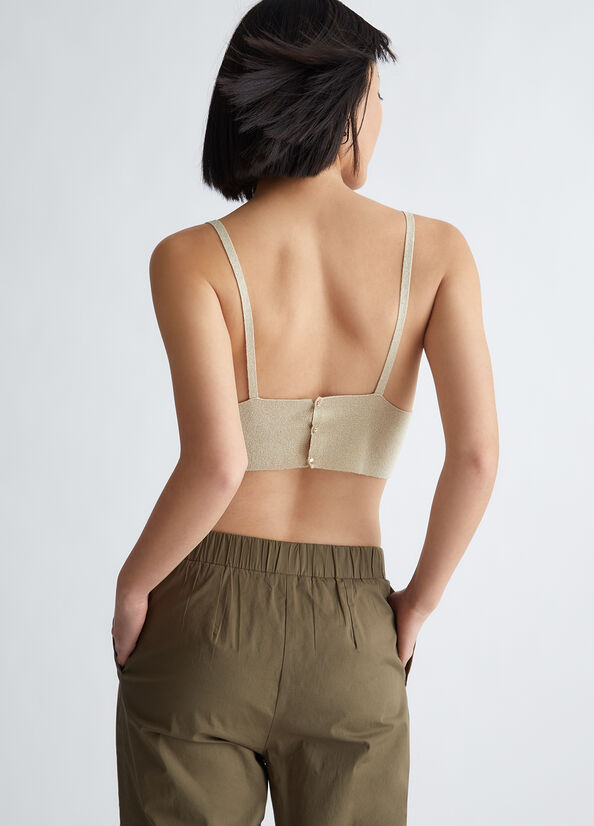 Top ecosostenibile color oro