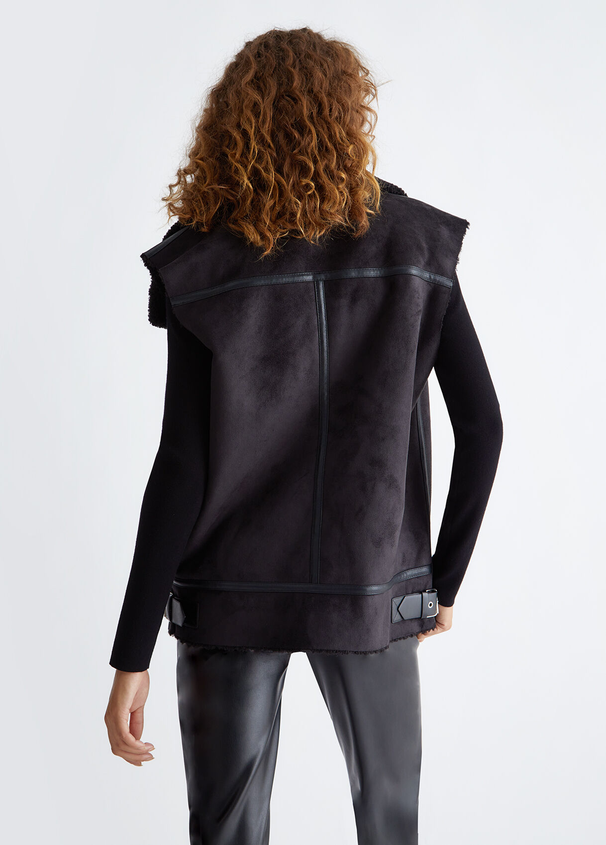 Black faux shearling gilet