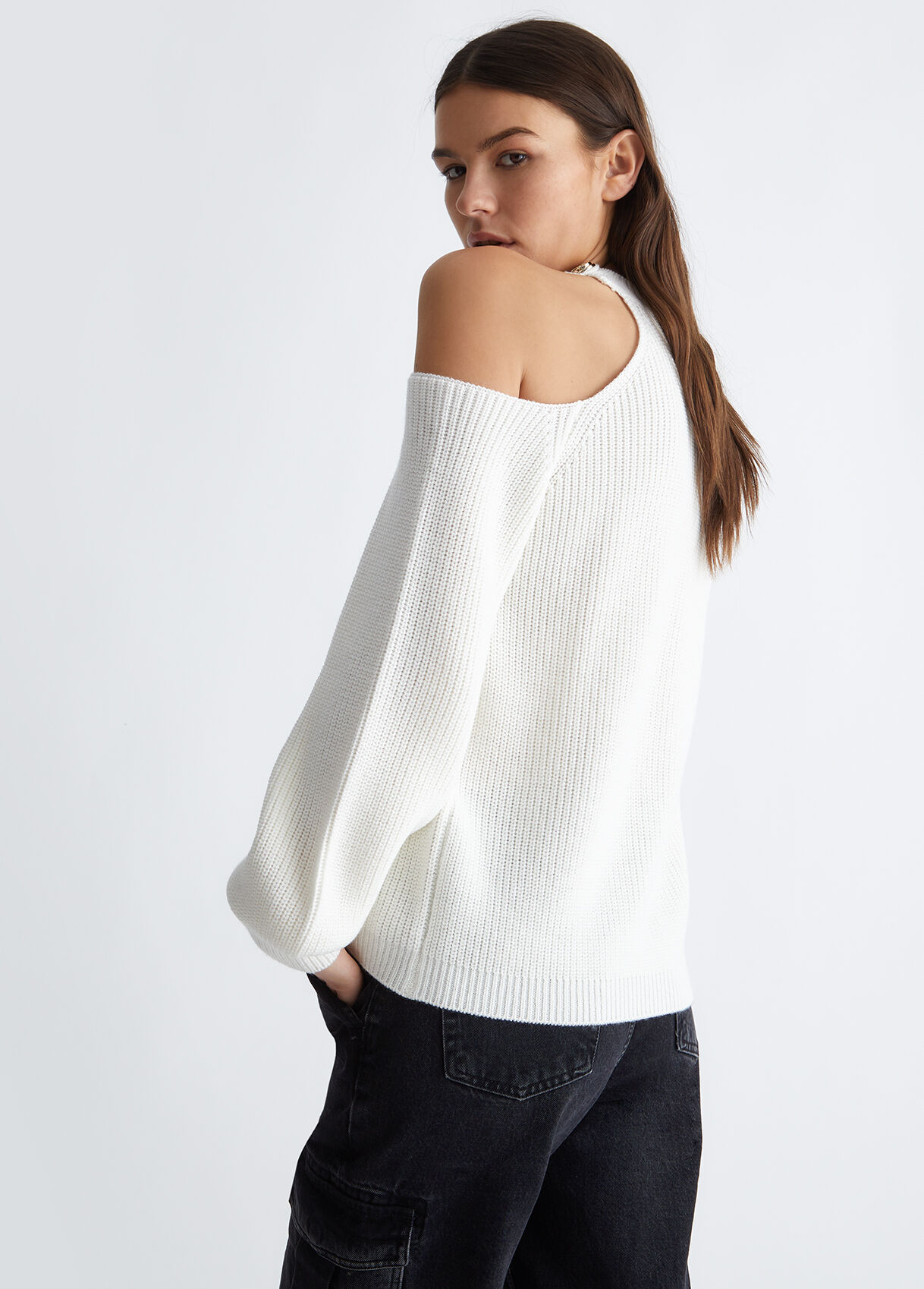 Wool blend jumper with buttons