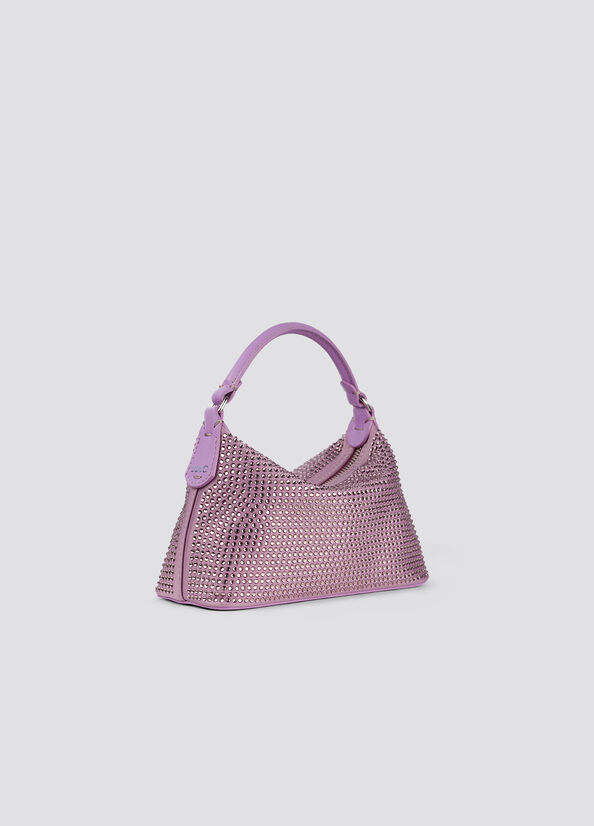 Borsa hobo mini con strass
