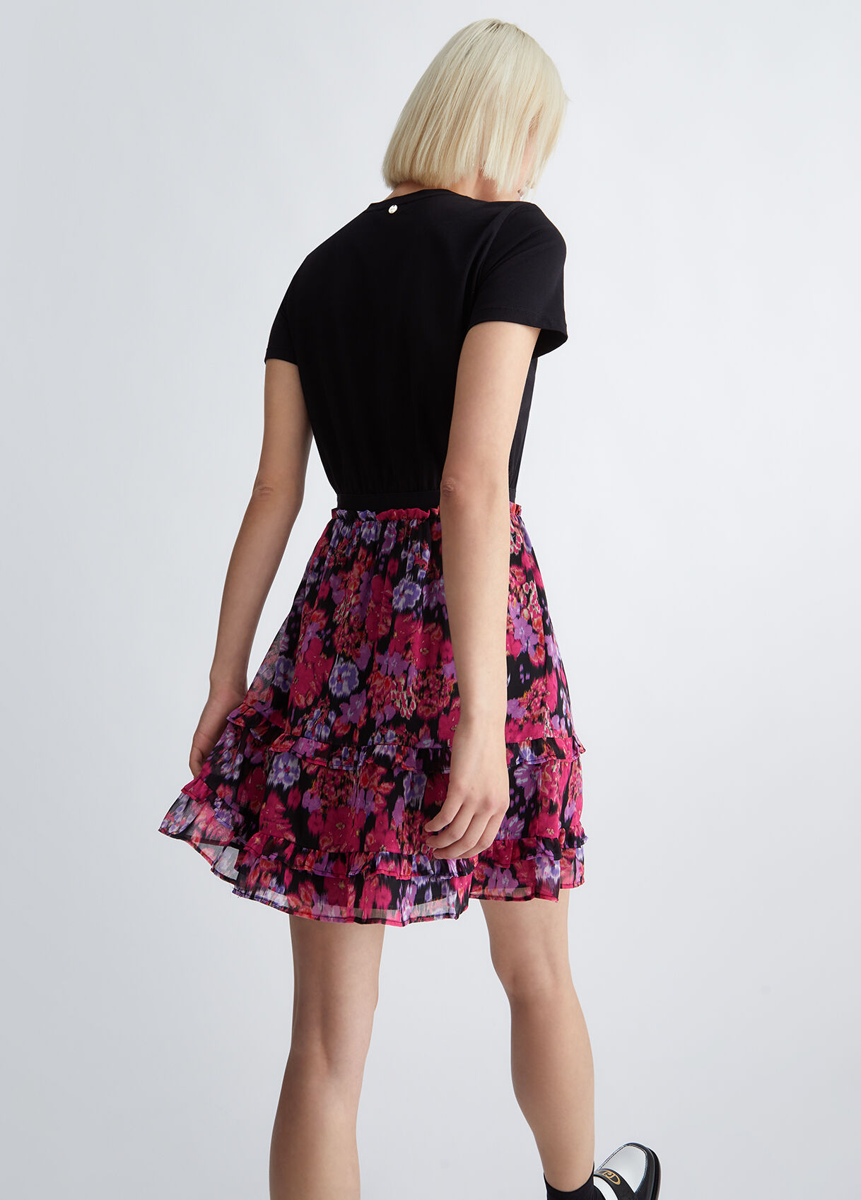 Dress with floral skirt