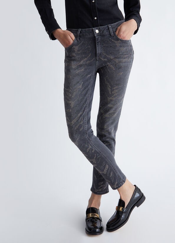 Jeans skinny con strass