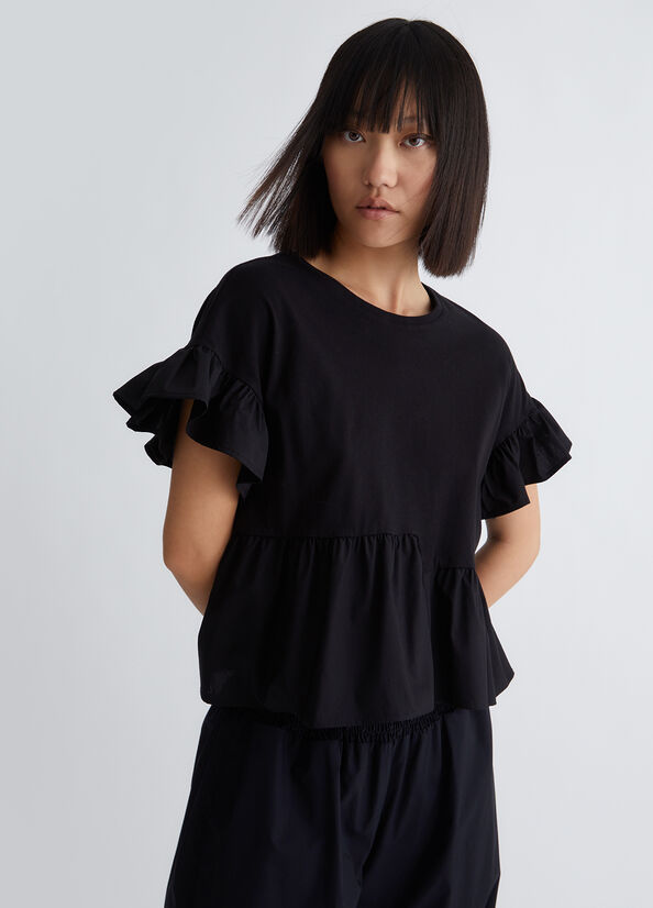 T-shirt con volants