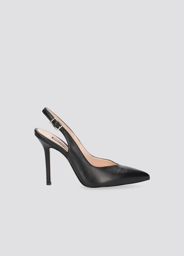 Décolleté sling back in pelle