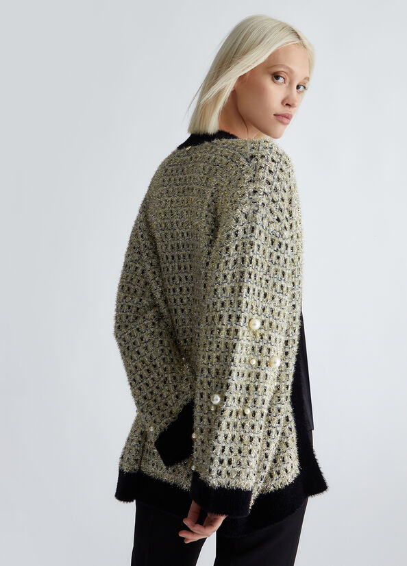 Cardigan con perle