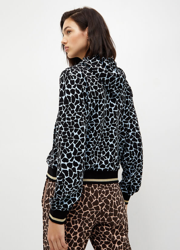 Felpa animalier con zip