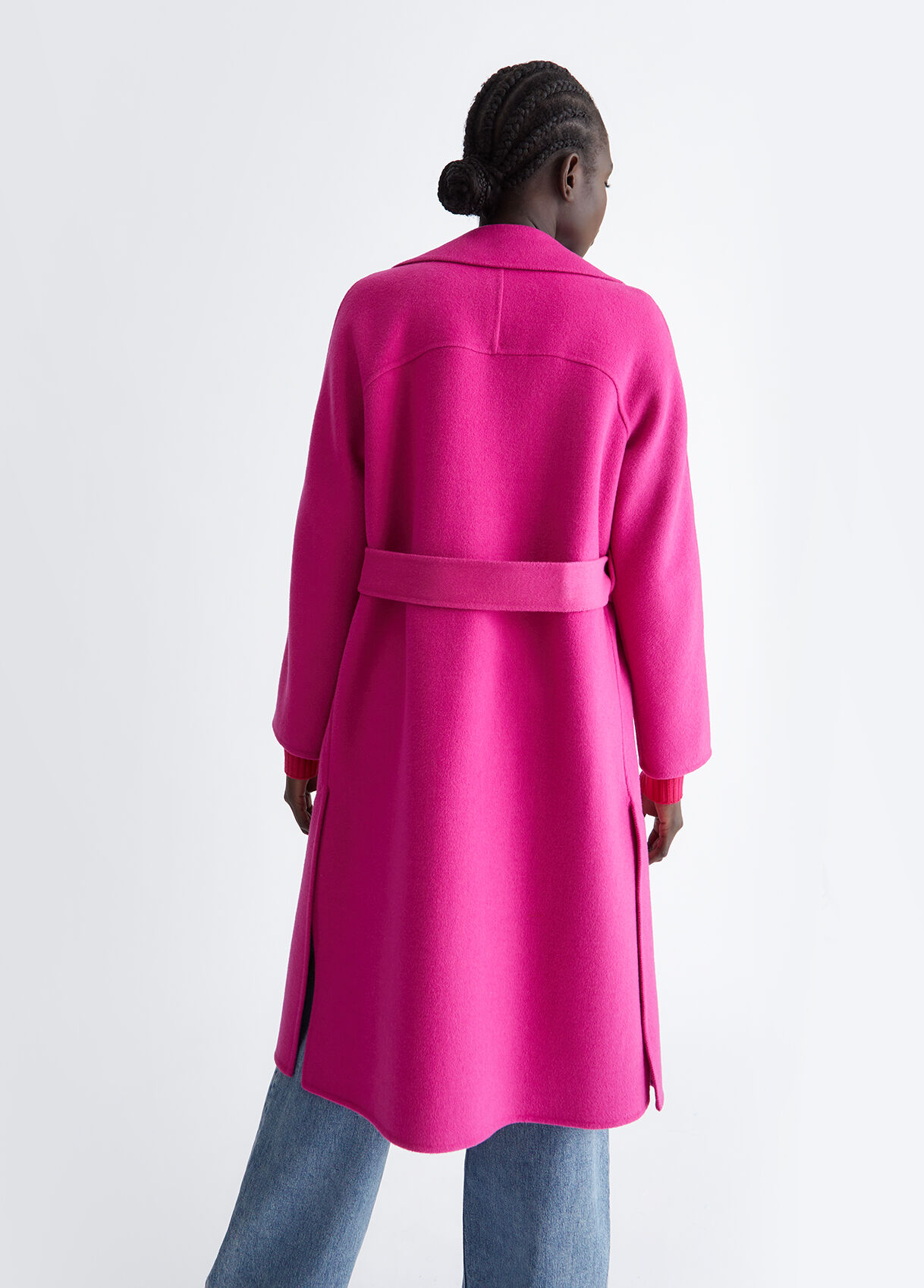 Long wool blend coat