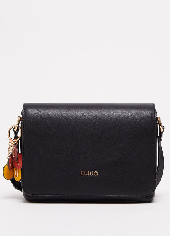 Borsa a tracolla nera con charm