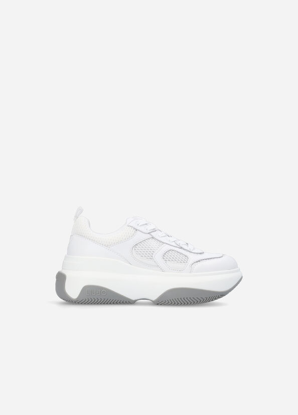 Chunky sneakers in pelle