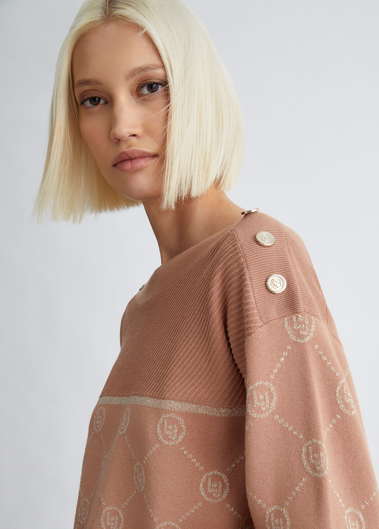 Jumper with lurex® logo