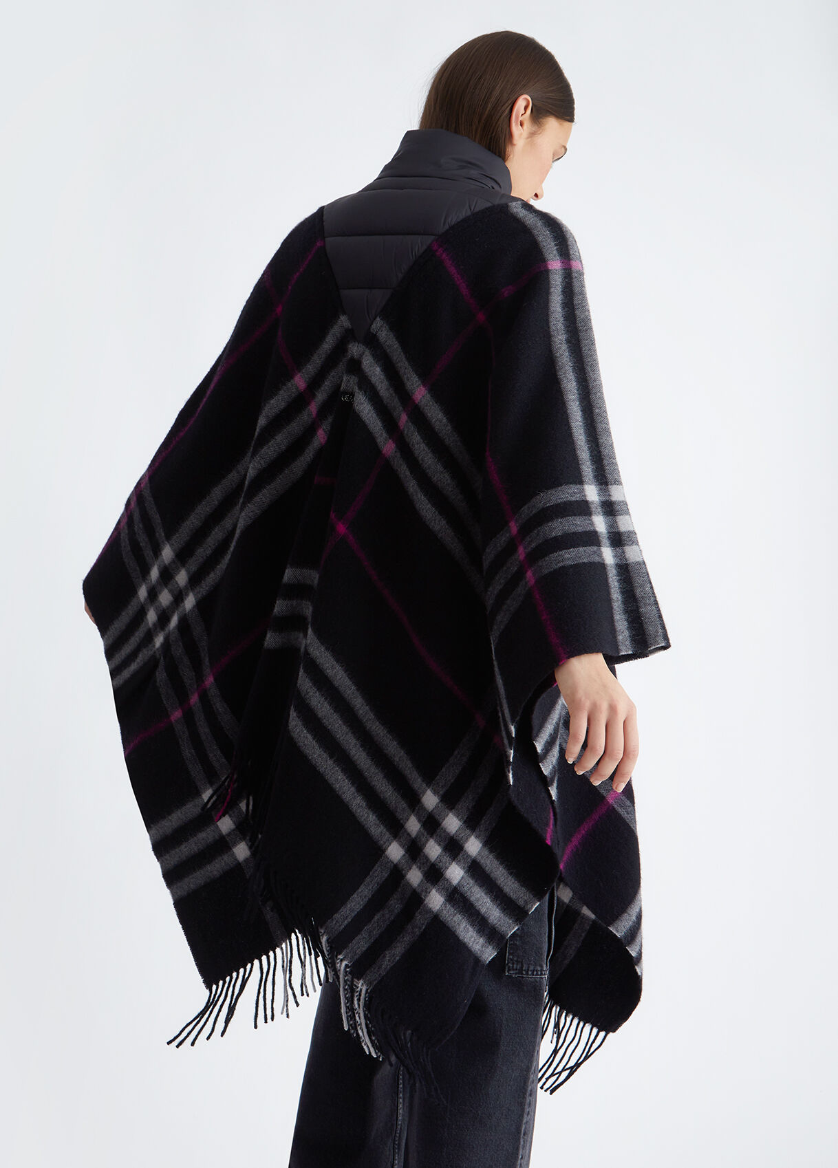 Check wool cape
