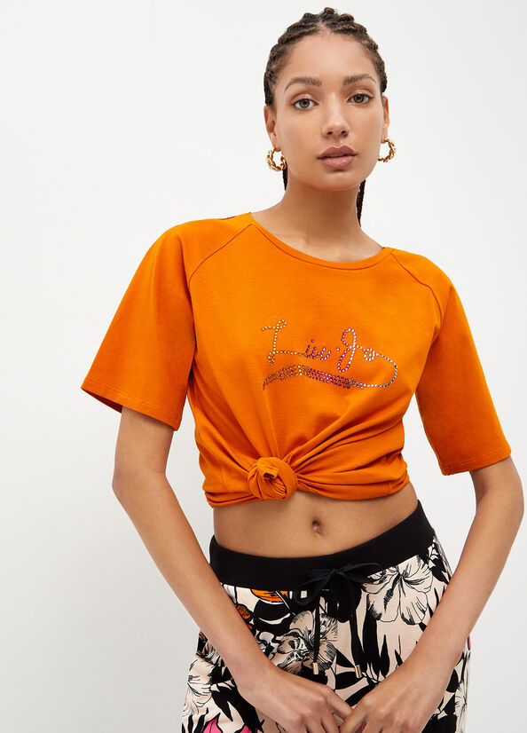 T-shirt ecosostenibile con strass